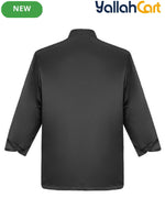 Unisex Long-Sleeve Chef Uniform in Black (Size: AE XXS) – Durable Anti-Pilling Machine-Washable Culinary Workwear