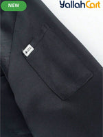 Unisex Long-Sleeve Chef Uniform in Black (Size: AE XXS) – Durable Anti-Pilling Machine-Washable Culinary Workwear