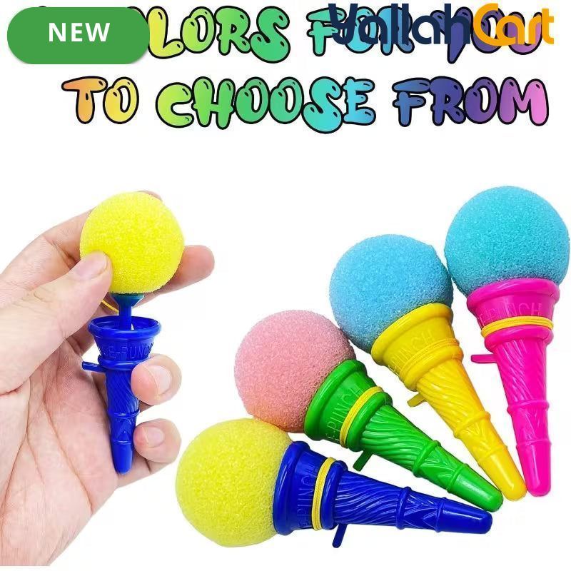 30PCS Mixed Color Ice Cream Ball Launchers – 10.16 cm Foam Ball Toys with Mini Ice Cream Cones, Party Favors, Carnival Prizes & Goodie Bag Fillers