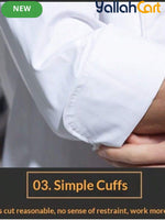 High-End Long-Sleeve Chef Uniform in Mixed Colors (Size: AE XXS) – Machine Washable Mandarin Collar Culinary Jacket