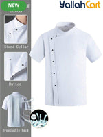 Luxury Short-Sleeve Chef Uniform in White (Size: AE XXS) – Lightweight Breathable Workwear for Executive & Head Chefs