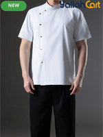Luxury Short-Sleeve Chef Uniform in White (Size: AE XXS) – Lightweight Breathable Workwear for Executive & Head Chefs