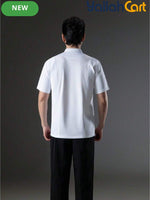 Luxury Short-Sleeve Chef Uniform in White (Size: AE XXS) – Lightweight Breathable Workwear for Executive & Head Chefs