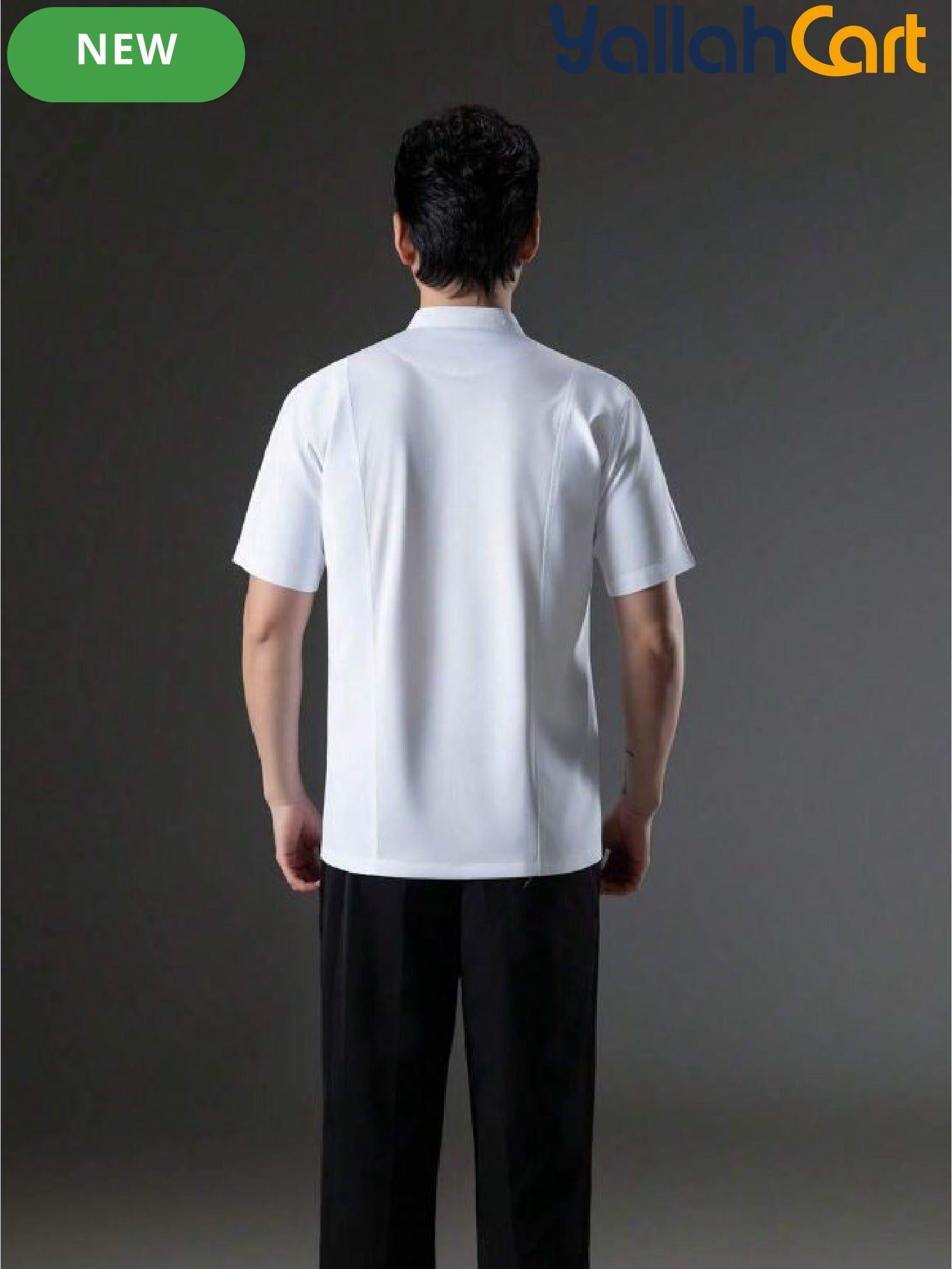 Luxury Short-Sleeve Chef Uniform in White (Size: AE XXS) – Lightweight Breathable Workwear for Executive & Head Chefs