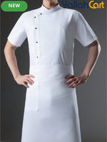 Luxury Short-Sleeve Chef Uniform in White (Size: AE XXS) – Lightweight Breathable Workwear for Executive & Head Chefs