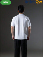 Luxury Short-Sleeve Chef Uniform in White (Size: AE XXS) – Lightweight Breathable Workwear for Executive & Head Chefs