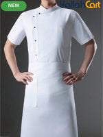 Luxury Short-Sleeve Chef Uniform in White (Size: AE XXS) – Lightweight Breathable Workwear for Executive & Head Chefs