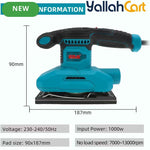 BONAI Electric Sander - 1000W, 7000-13000RPM Variable Speed, 90x187mm Sanding Pad, Self-Vacuum Dust Collection System, High-Power Handheld Sander for Woodworking, Metalworking & DIY