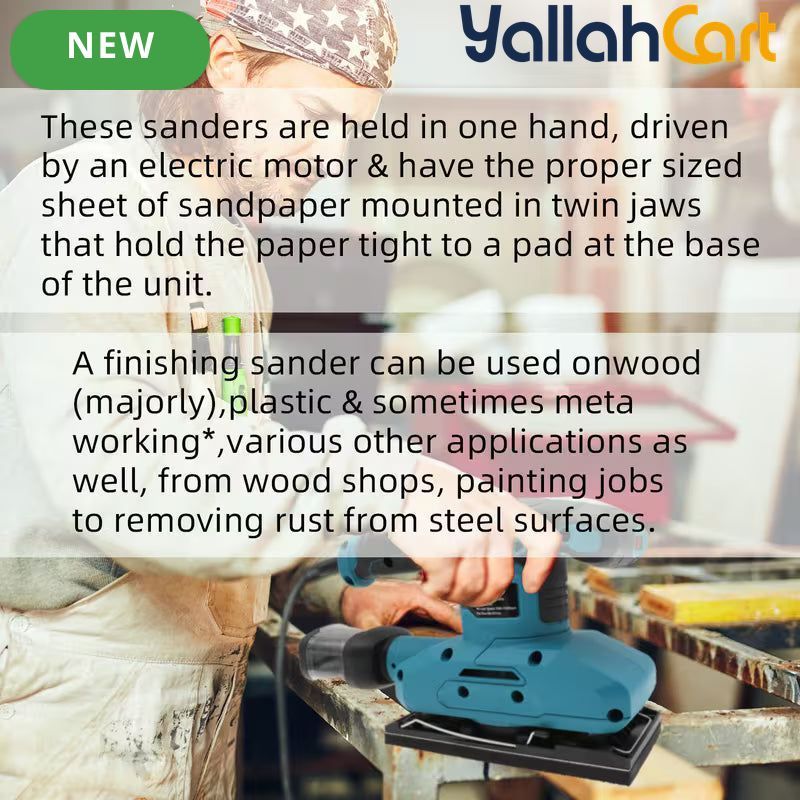 BONAI Electric Sander - 1000W, 7000-13000RPM Variable Speed, 90x187mm Sanding Pad, Self-Vacuum Dust Collection System, High-Power Handheld Sander for Woodworking, Metalworking & DIY