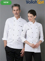 Men’s Long-Sleeve Double-Breasted Chef Suit in Mixed Colors (Size: AE XXS) – Professional Kitchen Uniform for Hotels, Cafes & Hospitality