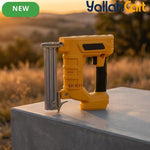 Yellow 21V Cordless Staple Gun Brad Nailer - Electric Nail Gun, Lithium Battery Powered, Fast Charger, 1000 Straight Nails + 1000 Code Nails, Portable Stapler Tool, Handheld Nailing Gun with Storage Case for Woodworking, Furniture And DIY Projects