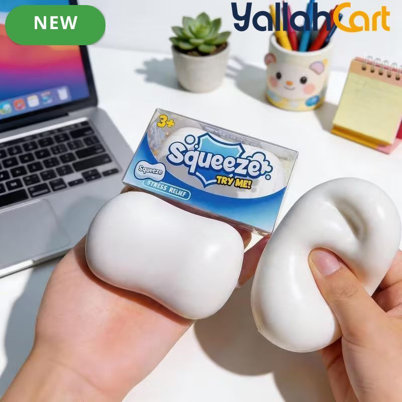 2-Pack Tan Bead-Filled Slow-Rising Squishy Toys – Realistic Squeeze Food Stress Relief Fidget for Adults, Office Decor & Gifts