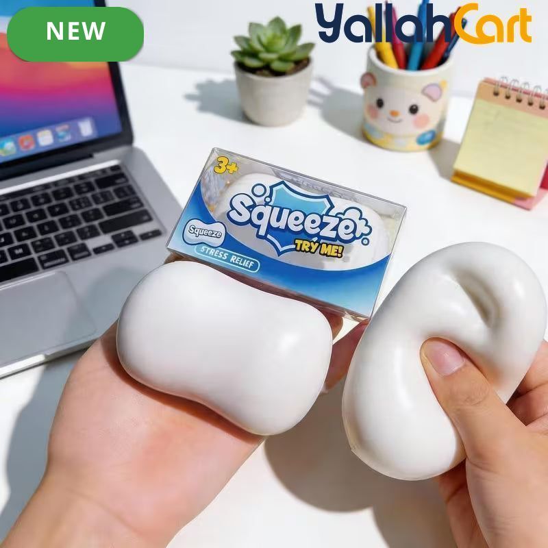 2-Pack Tan Bead-Filled Slow-Rising Squishy Toys – Realistic Squeeze Food Stress Relief Fidget for Adults, Office Decor & Gifts