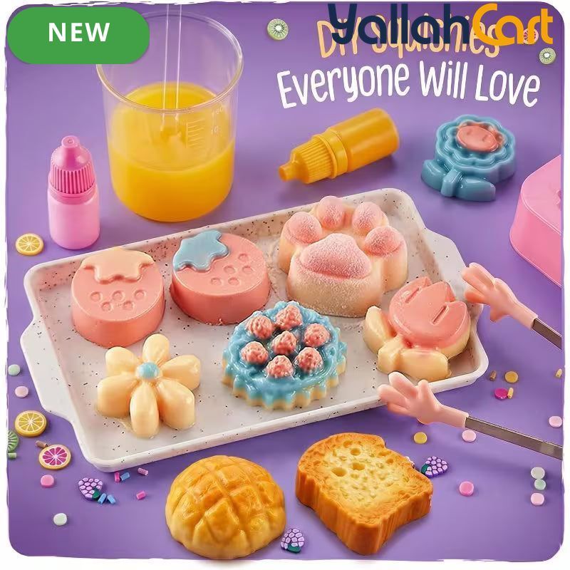 ESSEN Taba DIY Squishy Toys Maker Kit with 8 Molds – Mixed Color Sensory Craft Set for Kids, Creative Fidget Toys, Birthday Gifts & Relaxation Activities