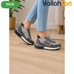 Men's Casual Sneakers – Orange, Grey & Black