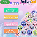 12-Pack Mixed Color Octopus Pressure Balls – Large Sponge Sensory Fidget Toys for Kids & Adults, Stress Relief Squeeze Balls, Classroom Prizes & Party Favors