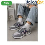 Men's Casual N-Design Lace-Up Sneakers – Black, Light Grey, Dark Gray & White