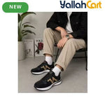 Men's Casual N-Design Lace-Up Sneakers – Black, Light Grey, Dark Gray & White