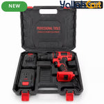 Red & Black 18V Cordless Drill Driver Kit - 13mm Keyless Chuck, Rechargeable Battery Powered, 2 Batteries, Ergonomic Electric Power Drill, ABS & Metal Construction, Portable Tool Set with Carry Case for Home, Woodworking And DIY Projects
