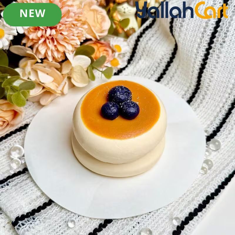 Blueberry Squishy Toy – Yellow Chubby Food-Grade Silicone Squeeze Fidget Toy