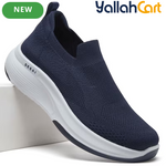 Men's Breathable Mesh Slip-On Sports Shoes – Black, Light Grey & Navy Blue