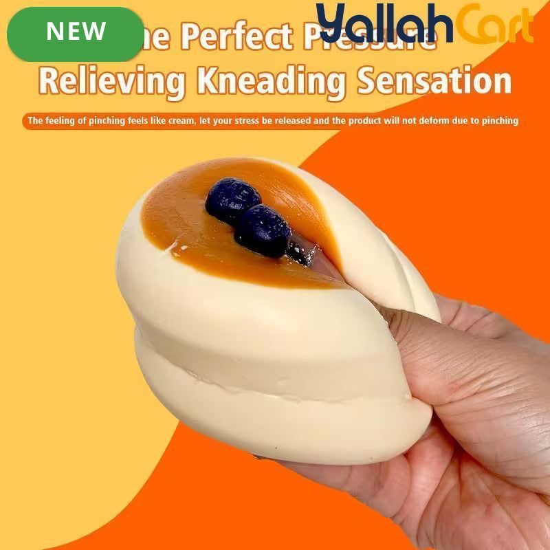 Blueberry Squishy Toy – Yellow Chubby Food-Grade Silicone Squeeze Fidget Toy