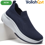 Men's Breathable Mesh Slip-On Sports Shoes – Black, Light Grey & Navy Blue