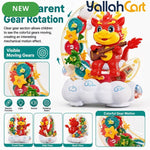 Assorted Color Moon Dragon Electric Gear Toy with Lights & Music – Moving Transparent Gears, Battery-Powered Kids Toy