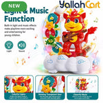 Assorted Color Moon Dragon Electric Gear Toy with Lights & Music – Moving Transparent Gears, Battery-Powered Kids Toy