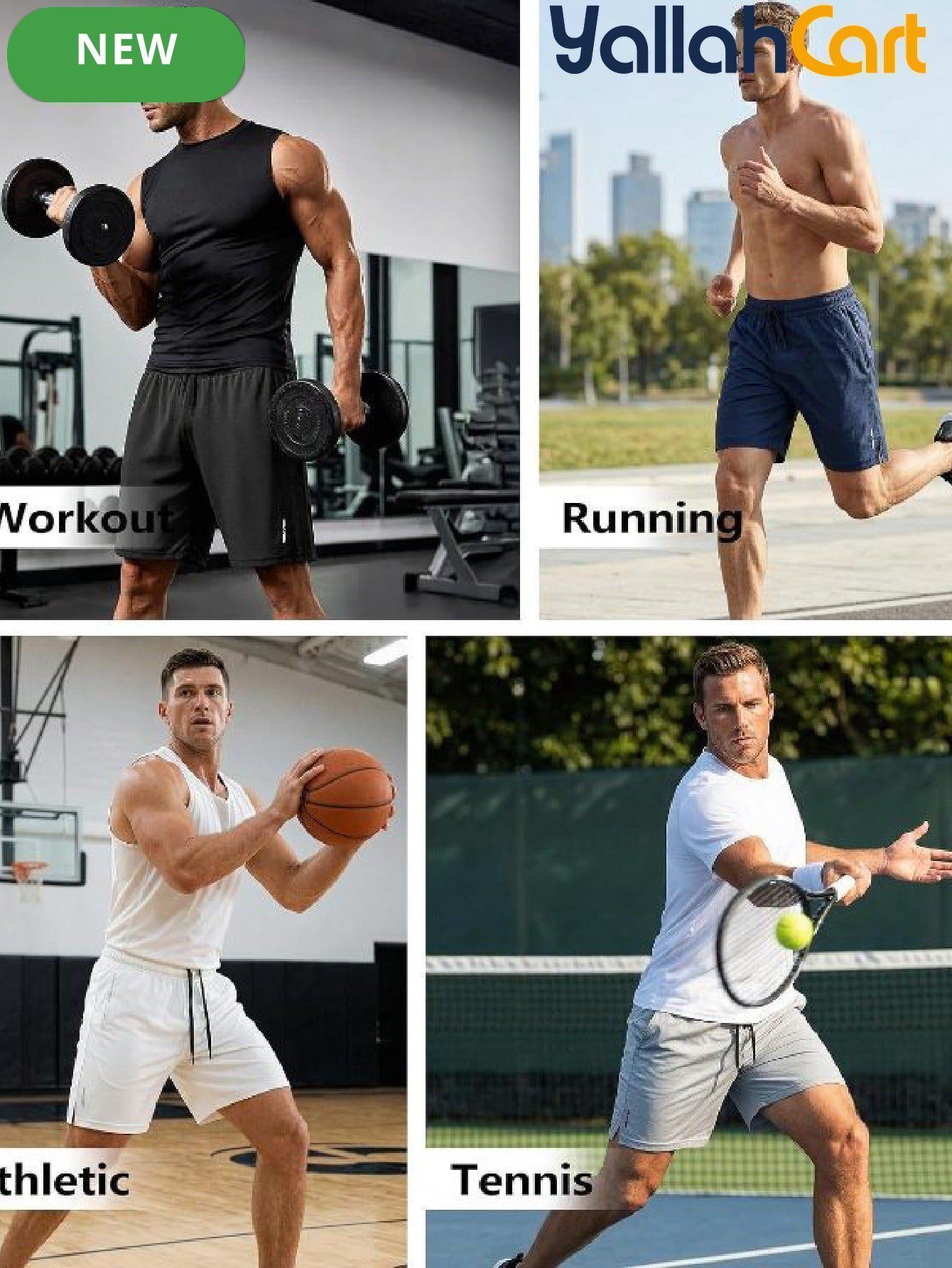 Men’s Quick-Dry Athletic Gym Shorts (3-Pack) – Lightweight Basketball & Workout Fitness Shorts with Elastic Waist