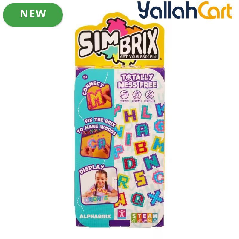 Simbrix Alpha Brix Set – Multicolor Pixel Art Building Beads for Creative DIY Play