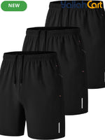 Men’s Quick-Dry Athletic Running Shorts – Breathable Tennis & Workout Shorts with Zipper Pockets