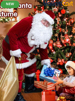 12-Piece Adult Luxury Velvet Santa Claus Costume Set – Deluxe Men’s Holiday Santa Suit