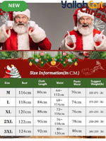 12-Piece Adult Luxury Velvet Santa Claus Costume Set – Deluxe Men’s Holiday Santa Suit