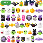48-Piece Mixed Color Halloween Mochi Toys – Cute Silicone Sensory Squishy Stress Relief Toys for Party Favors & Gift Bags