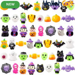 48-Piece Mixed Color Halloween Mochi Toys – Cute Silicone Sensory Squishy Stress Relief Toys for Party Favors & Gift Bags