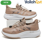 Men's All-Season Breathable Mesh Sneakers – Black, Grey & Camel