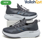 Men's All-Season Breathable Mesh Sneakers – Black, Grey & Camel