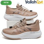 Men's All-Season Breathable Mesh Sneakers – Black, Grey & Camel
