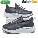Men's All-Season Breathable Mesh Sneakers – Black, Grey & Camel