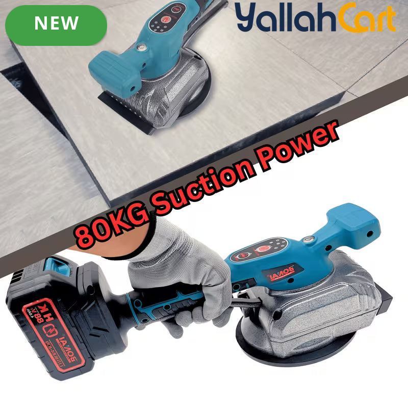 BONAI BN-CD0013 Cordless 88VF Tile Vibrator & Laying Machine (blue,black) – 80kg Suction, FM Gear Display & 4.0Ah Battery