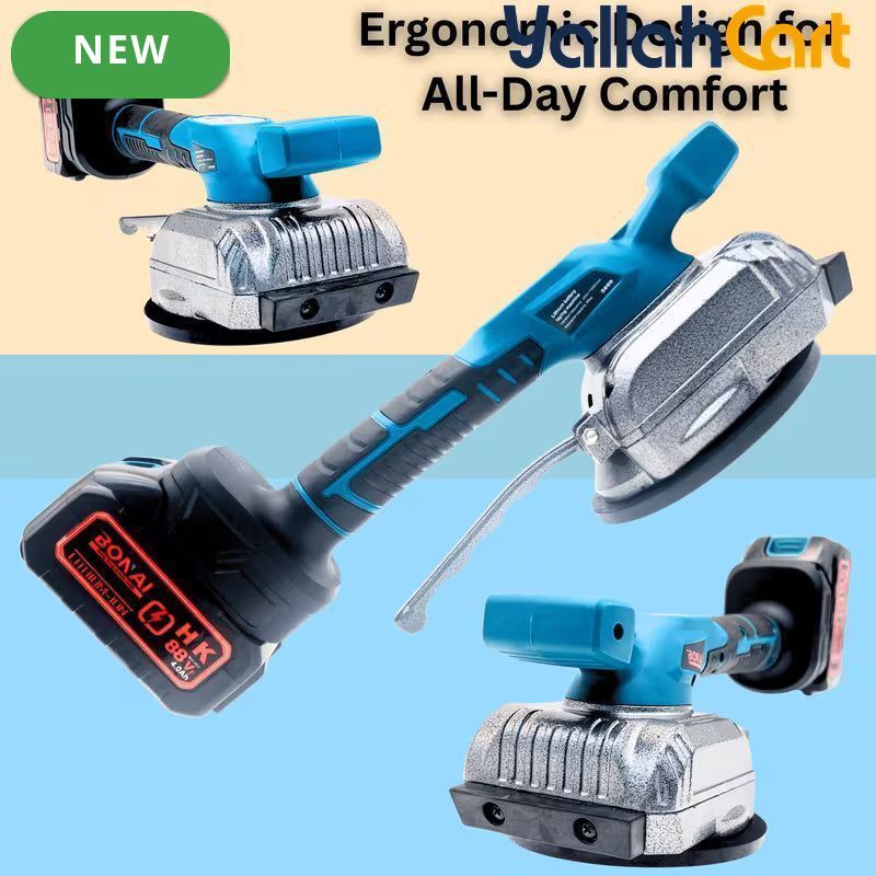 BONAI BN-CD0013 Cordless 88VF Tile Vibrator & Laying Machine (blue,black) – 80kg Suction, FM Gear Display & 4.0Ah Battery