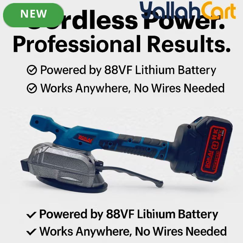 BONAI BN-CD0013 Cordless 88VF Tile Vibrator & Laying Machine (blue,black) – 80kg Suction, FM Gear Display & 4.0Ah Battery
