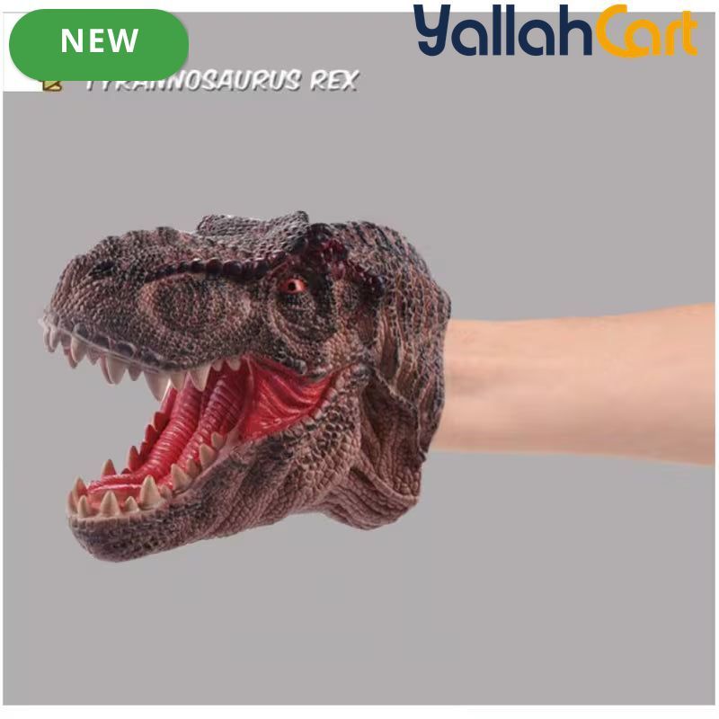 Realistic Dinosaur Hand Puppet – Soft Rubber Role Play Toy for Kids & Toddlers, Green Color