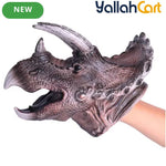 Realistic Dinosaur Hand Puppet – Soft Rubber Role Play Toy for Kids & Toddlers, Green Color
