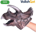 Realistic Dinosaur Hand Puppet – Soft Rubber Role Play Toy for Kids & Toddlers, Green Color