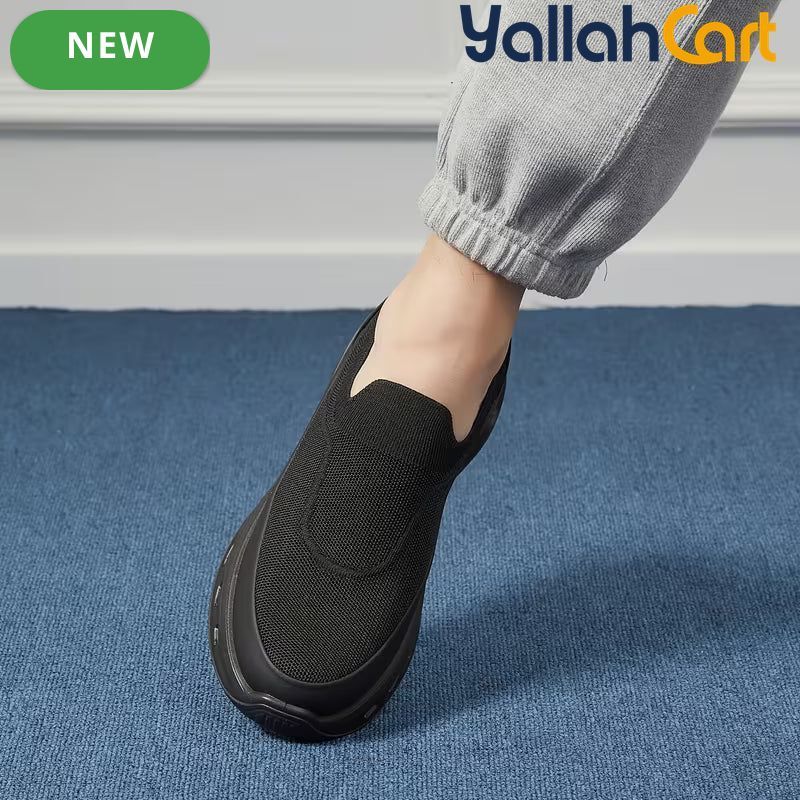 Men's Khaki Mesh Elastic Casual Sports Shoes