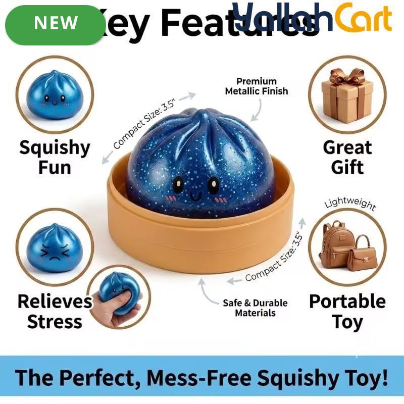 Blue Dumpling Foam Sensory Stress Ball – Soft Squishy Fidget Toy