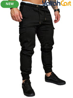 Men’s Loose-Fit Casual Cargo Jogger Pants – Youth Athletic Pants with Elastic Cuffs