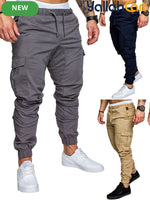 Men’s Loose-Fit Casual Cargo Jogger Pants – Youth Athletic Pants with Elastic Cuffs